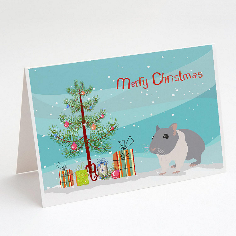 Caroline's Treasures Christmas, South African Hamster Merry Christmas Greeting Cards and Envelopes Pack of 8, 7 x 5, Rodents Image