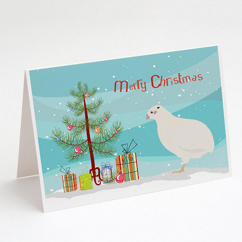 Caroline's Treasures Christmas, Texas Quail Christmas Greeting Cards and Envelopes Pack of 8, 7 x 5, Birds Image