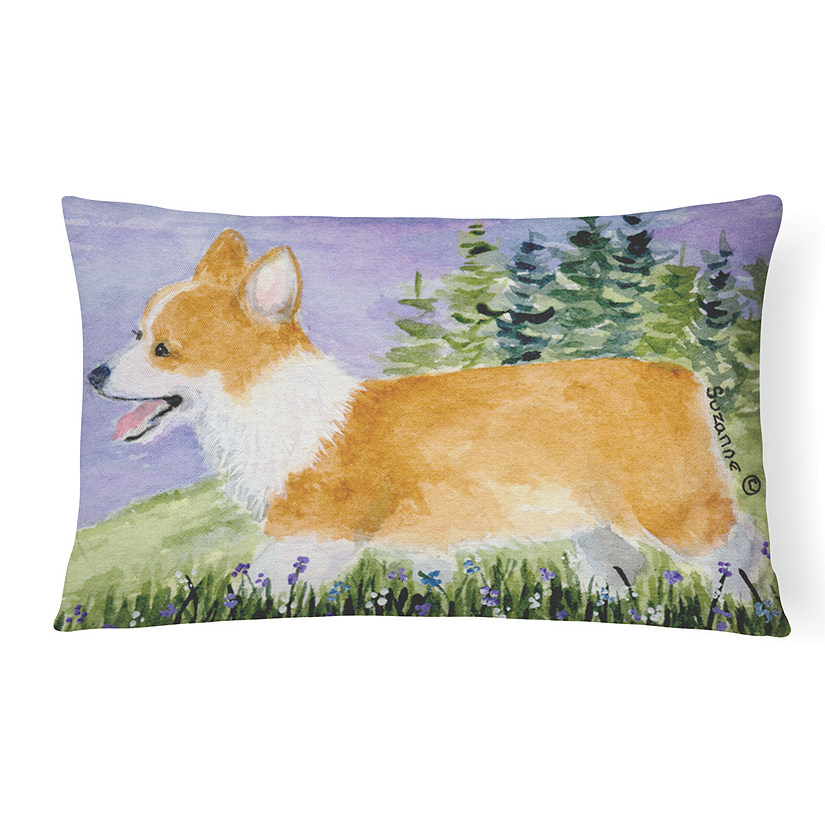 Caroline's Treasures Corgi Canvas Fabric Decorative Pillow, 12 x 16, Dogs Image