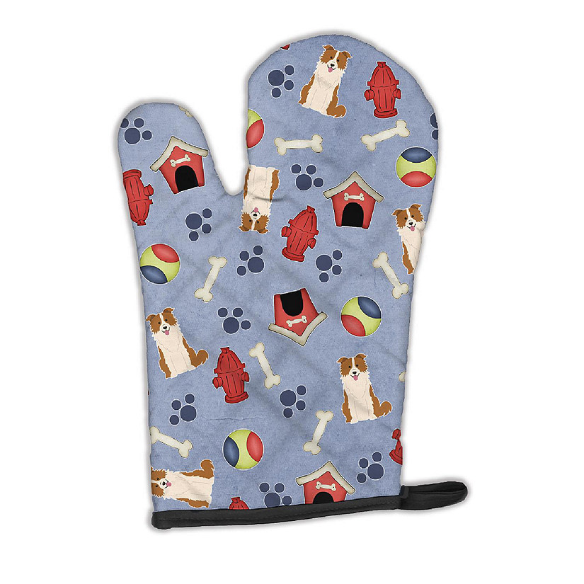 Caroline's Treasures Dog House Collection Border Collie Red White Oven Mitt, 8.5 x 12, Dogs Image