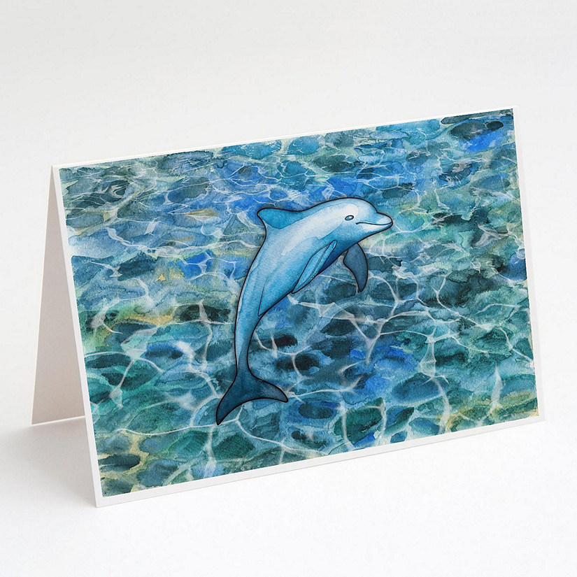 Caroline's Treasures Dolphin Greeting Cards and Envelopes Pack of 8, 7 x 5, Nautical Image