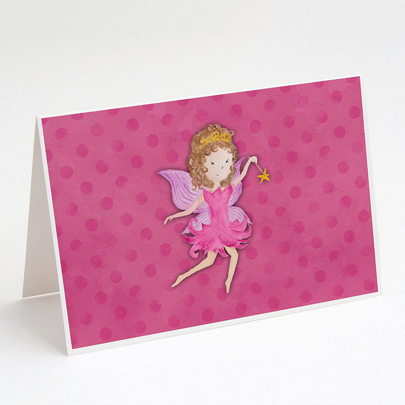 Caroline's Treasures Fairy Princess Watercolor Greeting Cards and Envelopes Pack of 8, 7 x 5, Fantasy Image