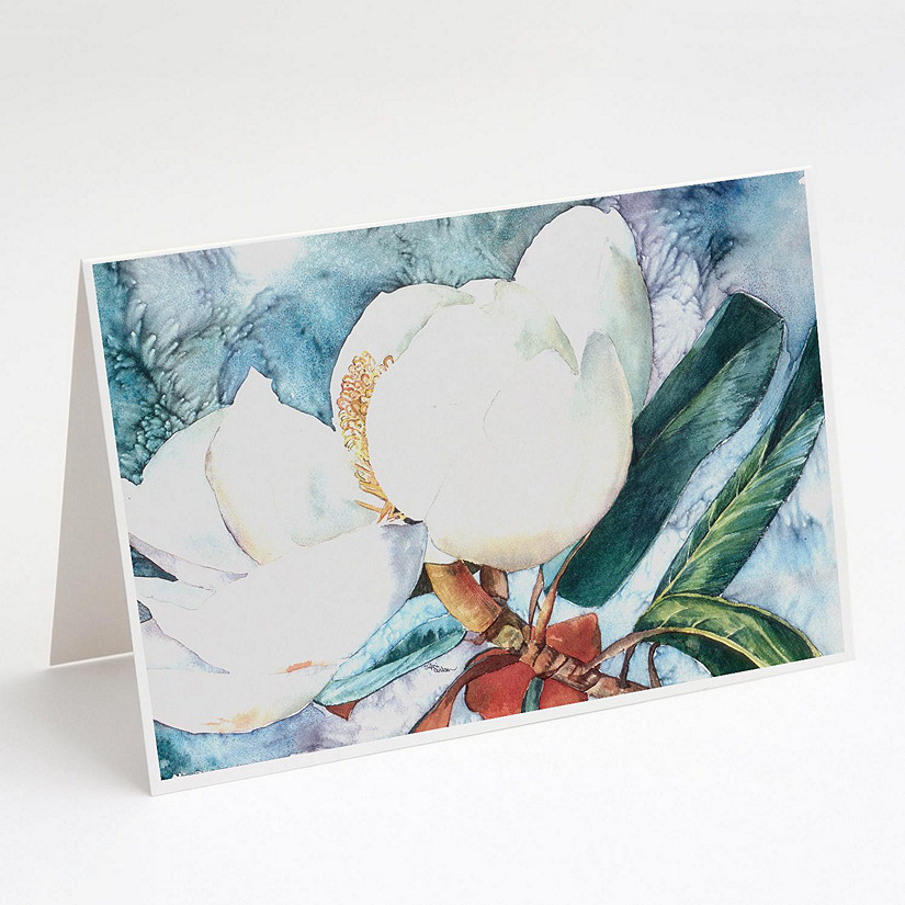 Caroline's Treasures Flower - Magnolia Greeting Cards and Envelopes Pack of 8, 7 x 5, Flowers Image