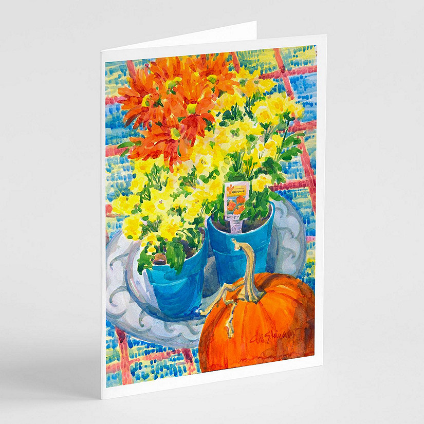 Caroline's Treasures Flower - Mums Greeting Cards and Envelopes Pack of 8, 7 x 5, Flowers Image