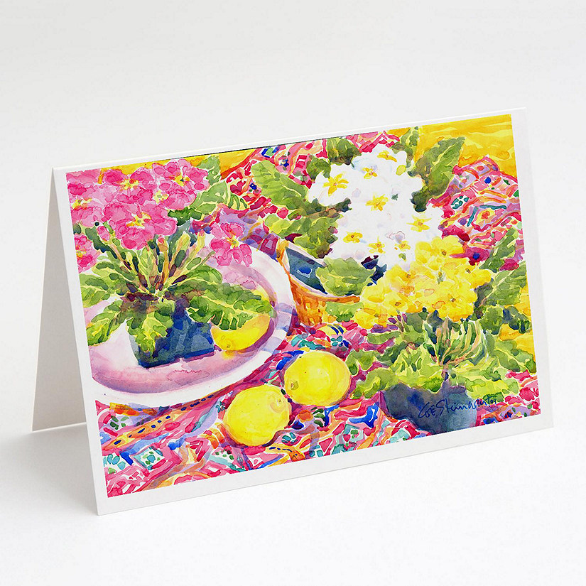 Caroline's Treasures Flower - Primroses Greeting Cards and Envelopes Pack of 8, 7 x 5, Flowers Image