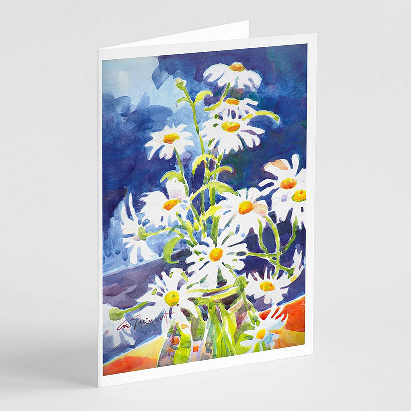 Caroline's Treasures Flowers - Daisy Greeting Cards and Envelopes Pack of 8, 7 x 5, Flowers Image