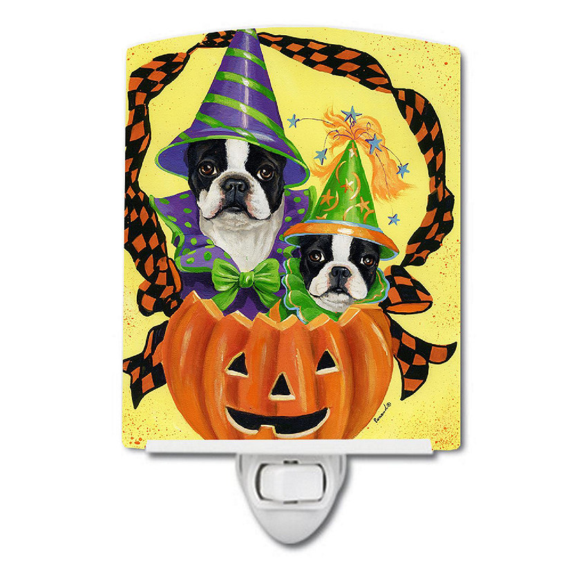 Caroline's Treasures Halloween, Boston Terrier Halloweenies Ceramic Night Light, 4 x 6, Dogs Image