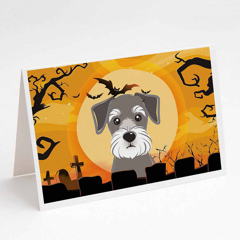 Caroline's Treasures Halloween, Halloween Schnauzer Greeting Cards and Envelopes Pack of 8, 7 x 5, Dogs Image