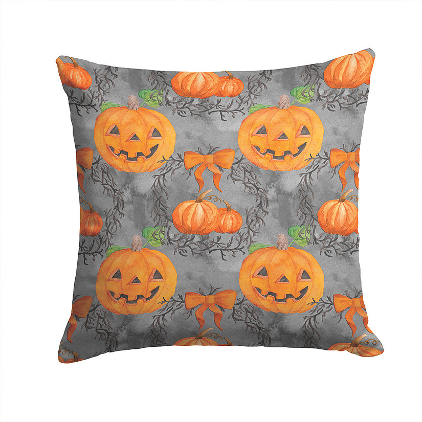 Caroline's Treasures Halloween, Watecolor Halloween Pumpkins Fabric Decorative Pillow, 14 x 14, Seasonal Image