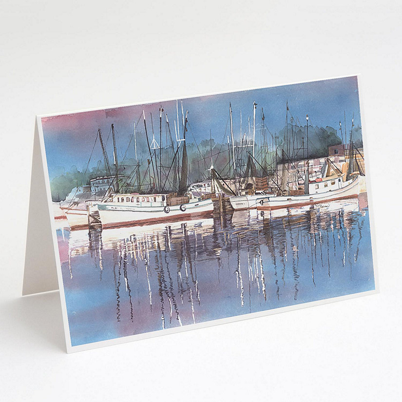 Caroline's Treasures Harbour Greeting Cards and Envelopes Pack of 8, 7 x 5, Nautical Image