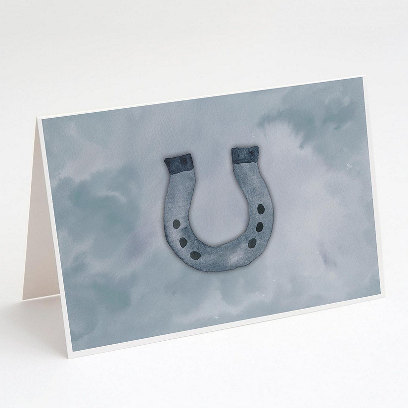 Caroline's Treasures Horseshoe Watercolor Greeting Cards and Envelopes Pack of 8, 7 x 5, Image