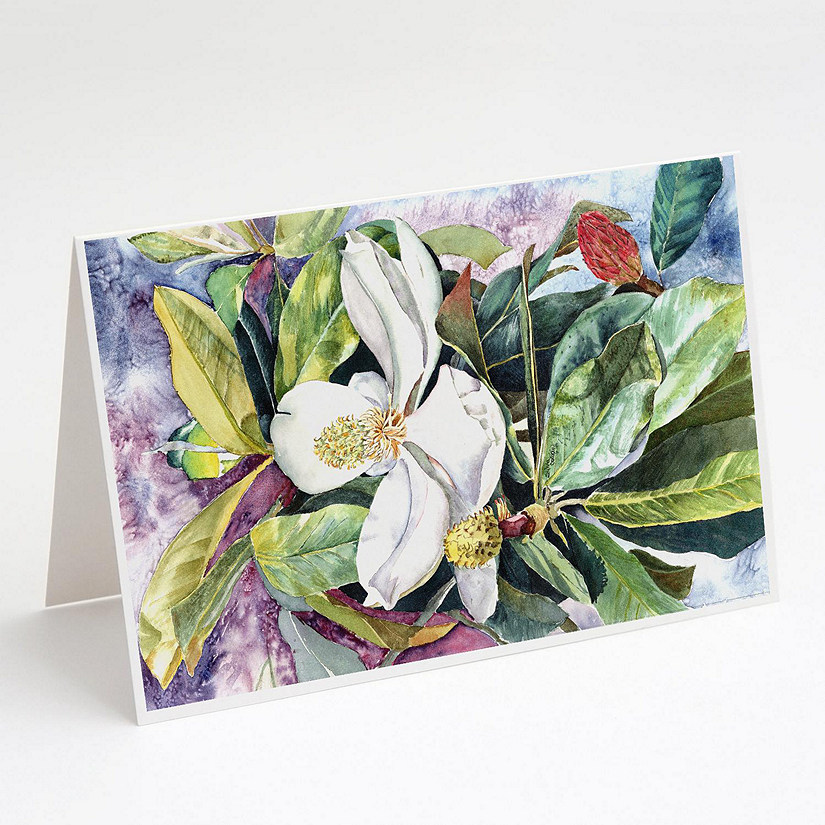 Caroline's Treasures Magnolia Greeting Cards and Envelopes Pack of 8, 7 x 5, Flowers Image