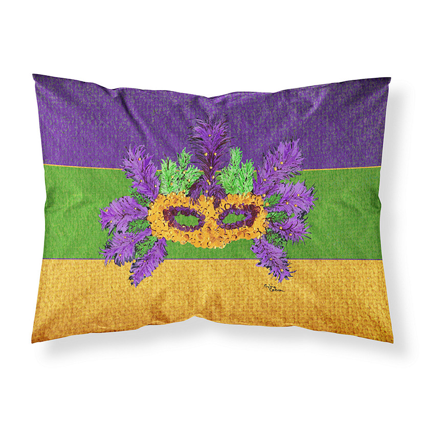 Caroline's Treasures Mardi Gras, Mardi Gras Mask and Feathers Fabric Standard Pillowcase, 30 x 20.5, New Orleans Image