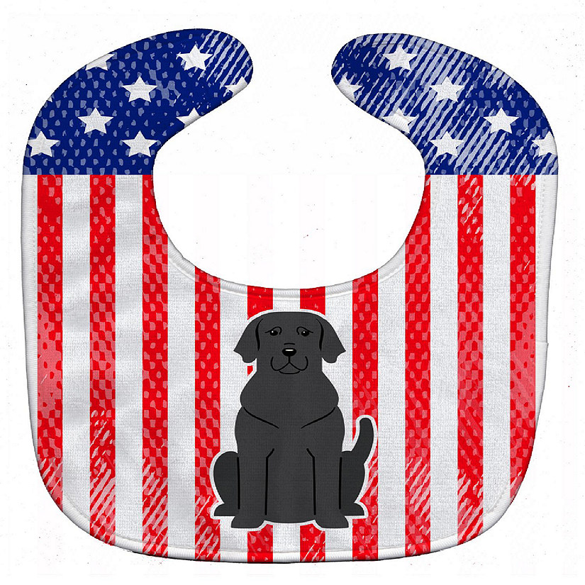 Caroline's Treasures Patriotic USA Black Labrador Baby Bib, 10 x 13, Dogs Image