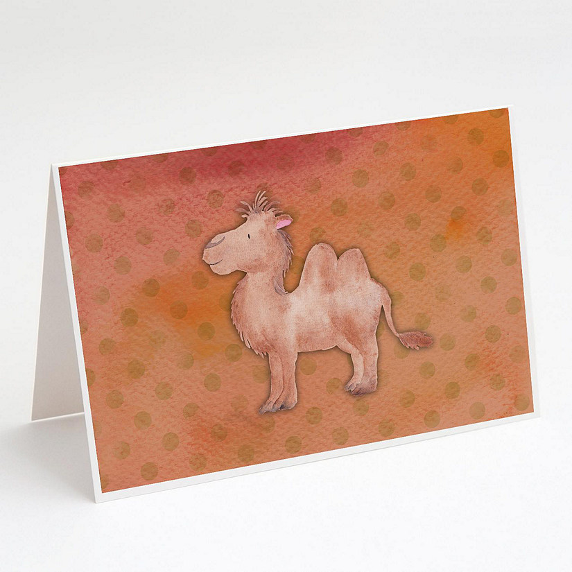 Caroline's Treasures Polkadot Camel Watercolor Greeting Cards and Envelopes Pack of 8, 7 x 5, Wild Animals Image