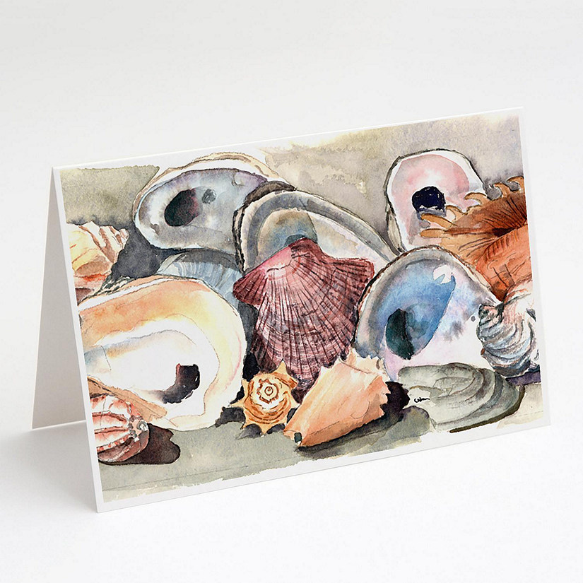 Caroline's Treasures Sea Shells Greeting Cards and Envelopes Pack of 8, 7 x 5, Nautical Image