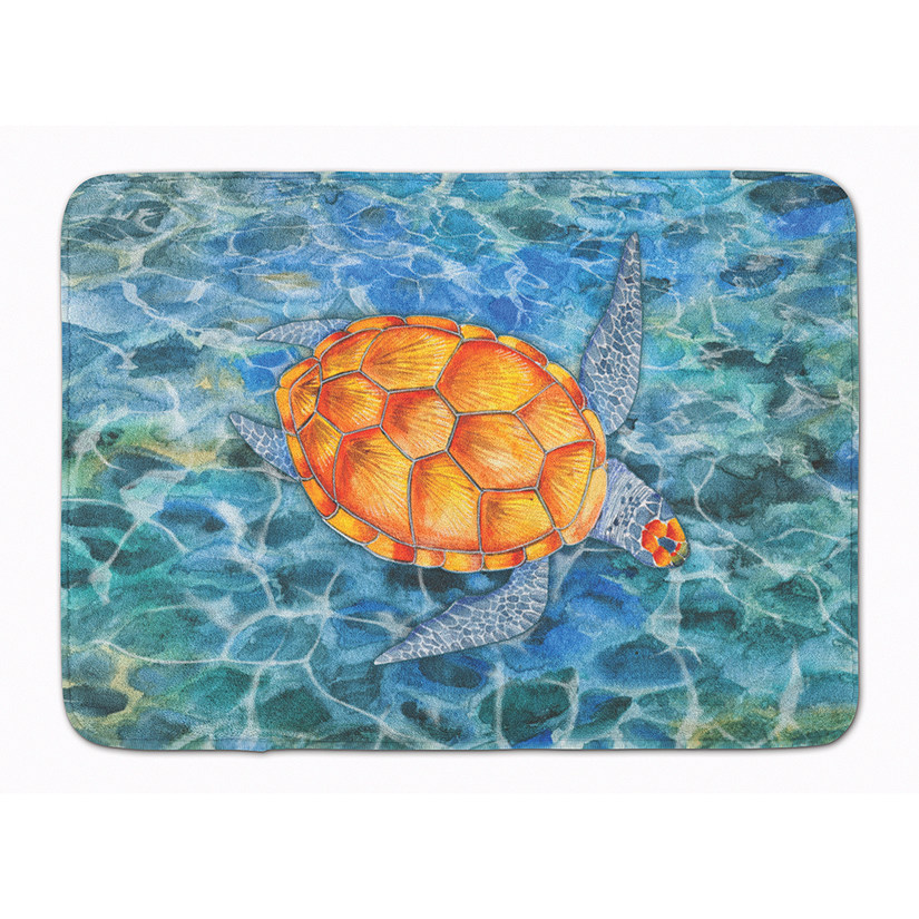 Caroline's Treasures Sea Turtle Machine Washable Memory Foam Mat, 27 x 19, Nautical Image