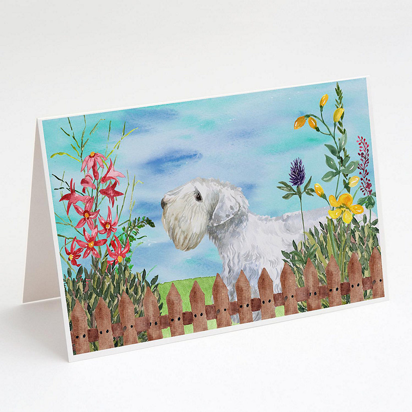Caroline's Treasures Sealyham Terrier Spring Greeting Cards and Envelopes Pack of 8, 7 x 5, Dogs Image