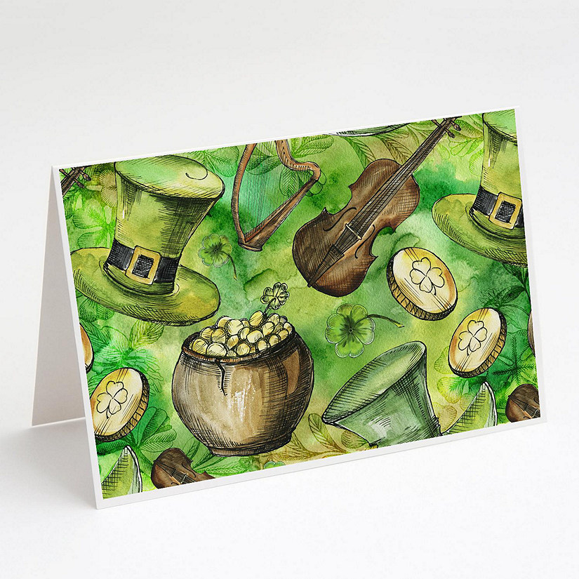 Caroline's Treasures St Patrick's Day, Luck of the Irish Greeting Cards and Envelopes Pack of 8, 7 x 5, Seasonal Image