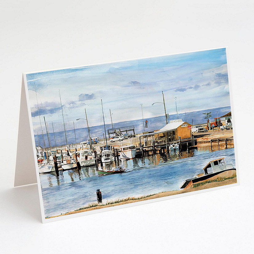 Caroline's Treasures The Pass Bait Shop Greeting Cards and Envelopes Pack of 8, 7 x 5, Nautical Image