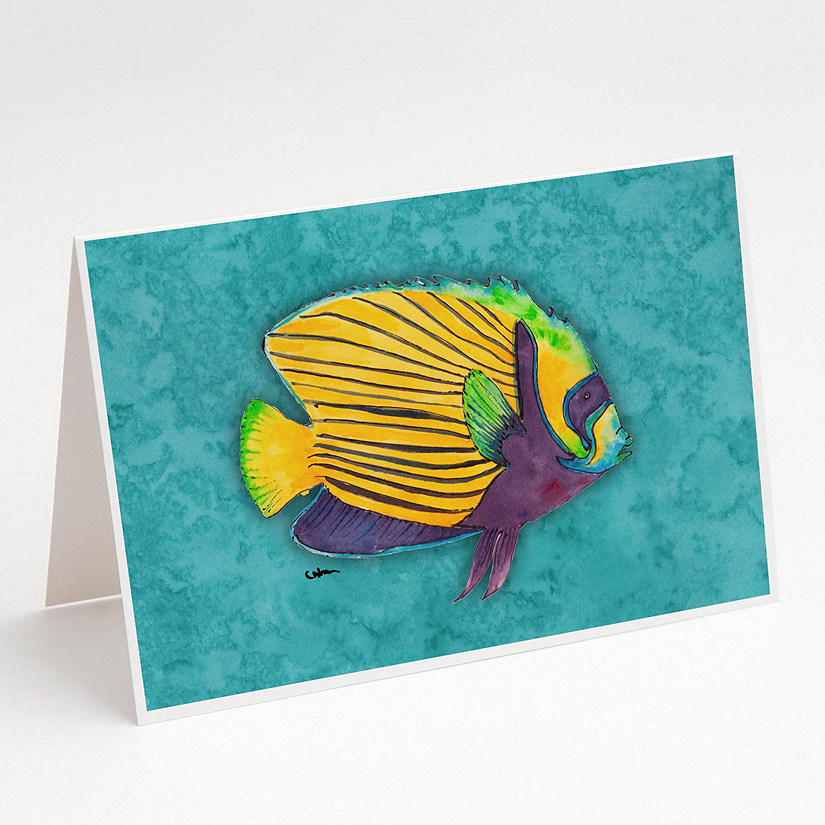 Caroline's Treasures Tropical Fish Greeting Cards and Envelopes Pack of 8, 7 x 5, Fish Image