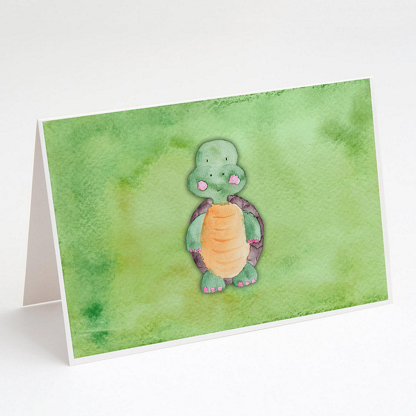 Caroline's Treasures Turtle Watercolor Greeting Cards and Envelopes Pack of 8, 7 x 5, Nautical Image