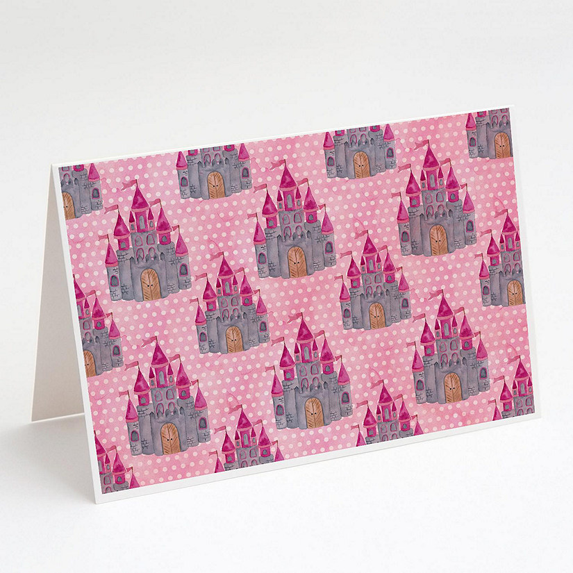 Caroline's Treasures Watercolor Princess Castle Greeting Cards and Envelopes Pack of 8, 7 x 5, Image