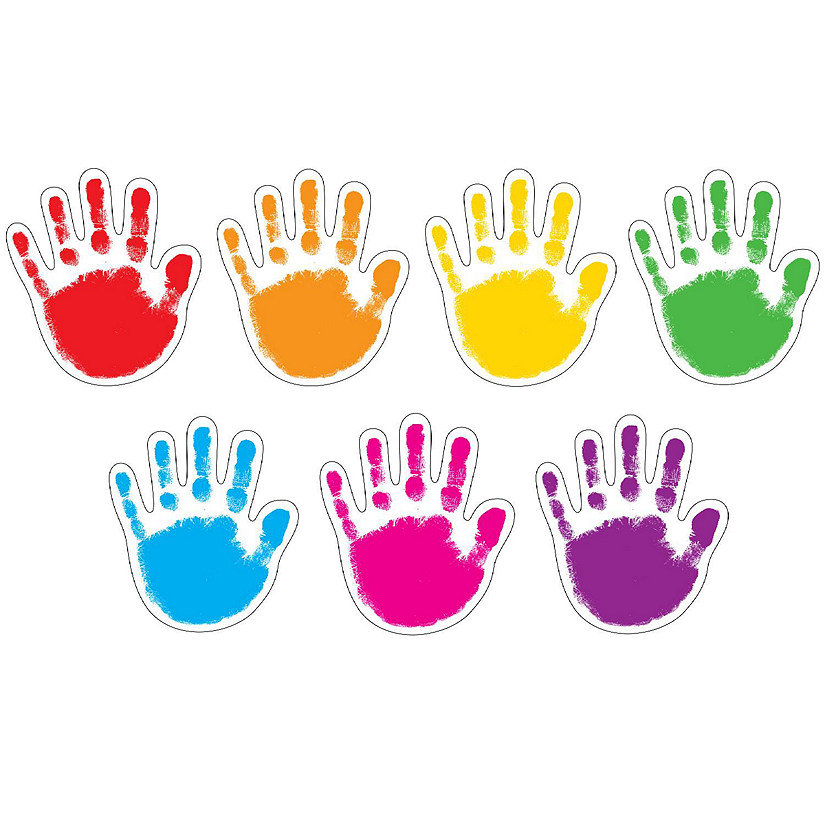 Carson Dellosa 42 Colorful Helping Hands Bulletin Board Cutouts, Vibrant Hand Cutouts for Classroom, Bulletin Boards, Cubby Labels, Crafts, and Classroom D&#233;cor Image