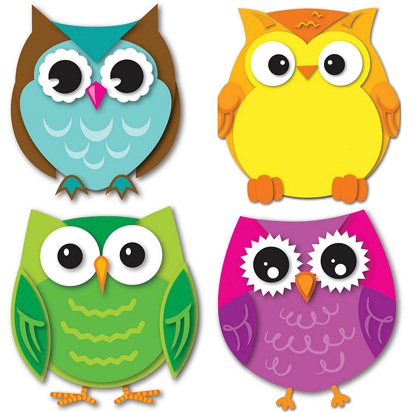 Carson Dellosa -- Colorful Owls Mini Colorful Cut-Outs, Classroom D&#233;cor, 36 Pieces Image