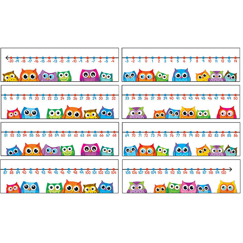 Carson Dellosa Education Colorful Owls Number Line Mini Bulletin Board Set Image