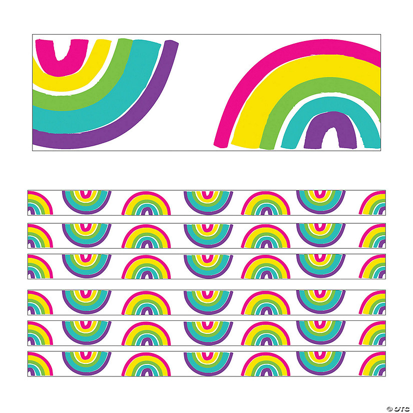 Carson Dellosa Education Kind Vibes Rainbows Straight Borders, 36 Feet Per Pack, 6 Packs Image