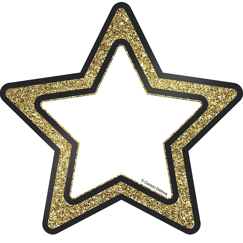 Carson Dellosa -- Gold Glitter Stars Colorful Cut-Outs, Classroom D&#233;cor, 36 Pieces Image