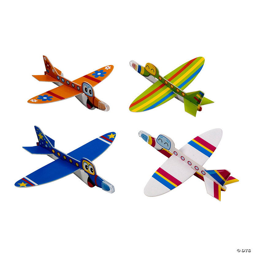 Cartoon Airplane Foam Gliders - 24 Pc. Image