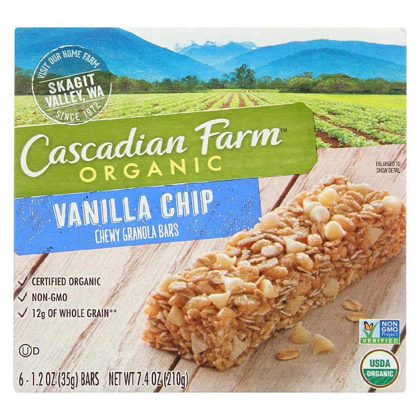 Cascadian Farm Organic Chewy Granola Bars - Vanilla Chip 7.4 oz - Pack of 12 Image