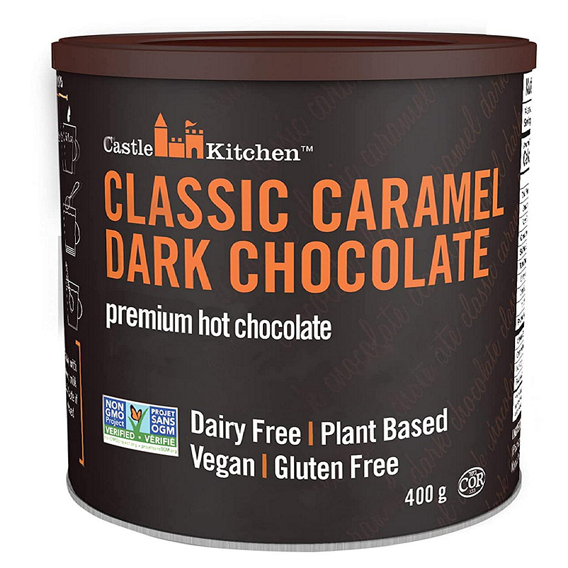 Castle Kitchen Classic Caramel Dark Chocolate Premium Hot Cocoa Mix - Dairy-Free, Vegan, Plant Based, Gluten-Free, Non-GMO Project Verified, Kosher - Just Add W Image