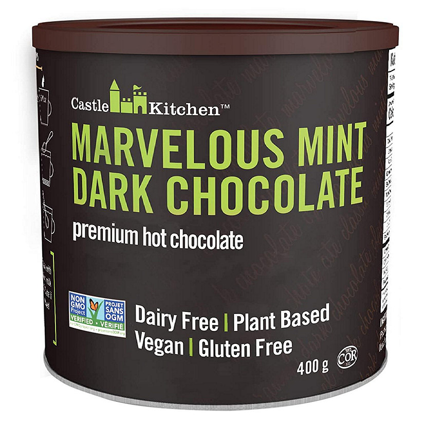 Castle Kitchen Marvelous Mint Dark Chocolate Premium Hot Cocoa Mix - Dairy-Free, Vegan, Plant Based, Gluten-Free, Non-GMO Project Verified, Kosher - Just Add Wa Image