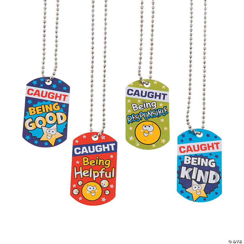 Caught Being Good Dog Tag Necklaces - 12 Pc. Image