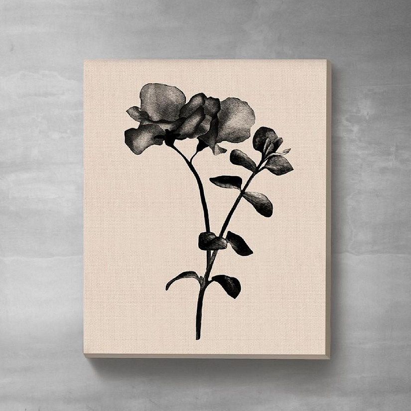 Cavepop Black & White Floral Canvas Wall Art 18x24 Image