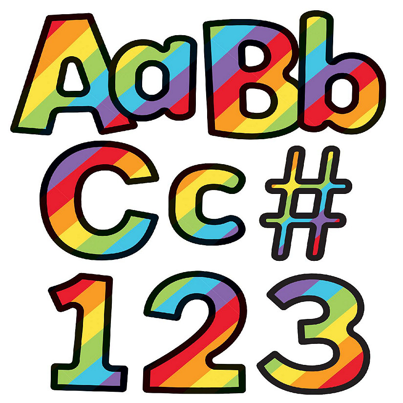 Celebrate Learning Rainbow Stripe Combo Pack Bulletin Board Letters Image