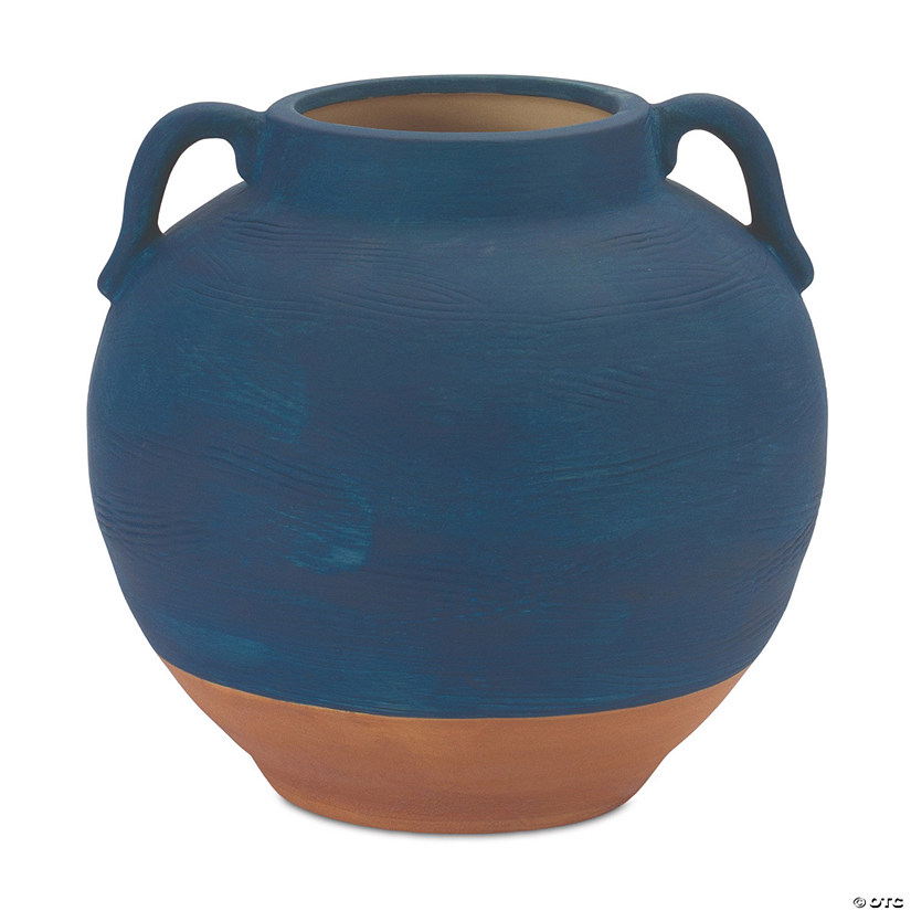 Ceramic Urn Vase With Terra Cotta Accent 7"H Ceramic Image