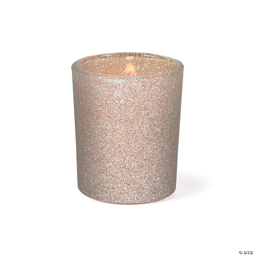 Champagne Glitter Votive Candle Holders - 12 Pc. Image
