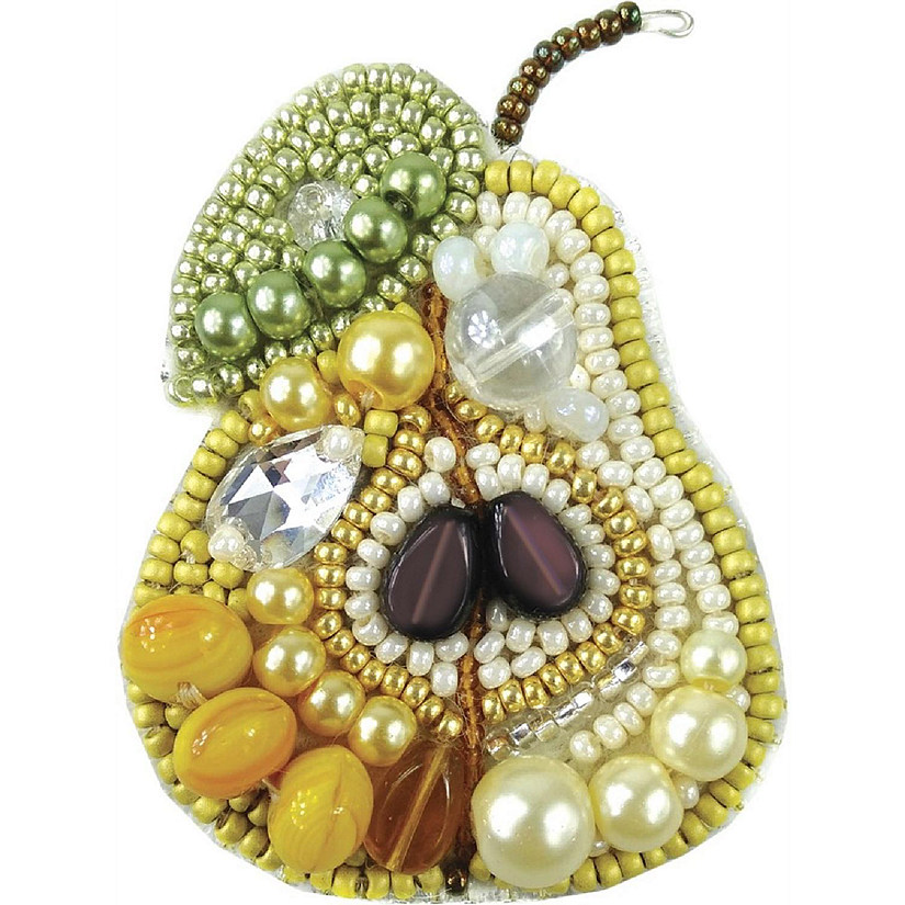 Charivna Mit Beadwork kit for creating brooch Crystal Art "Pear" Image