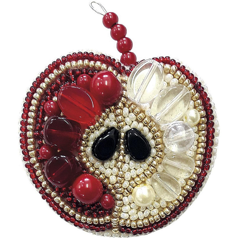 Charivna Mit Beadwork kit for creating brooch Crystal Art "Red apple" Image