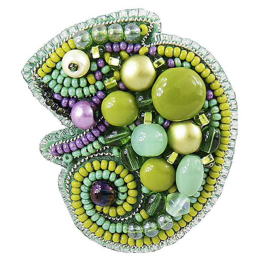Charivna Mit BP-266C Beadwork kit for creating brooch Crystal Art "Chameleon" Image