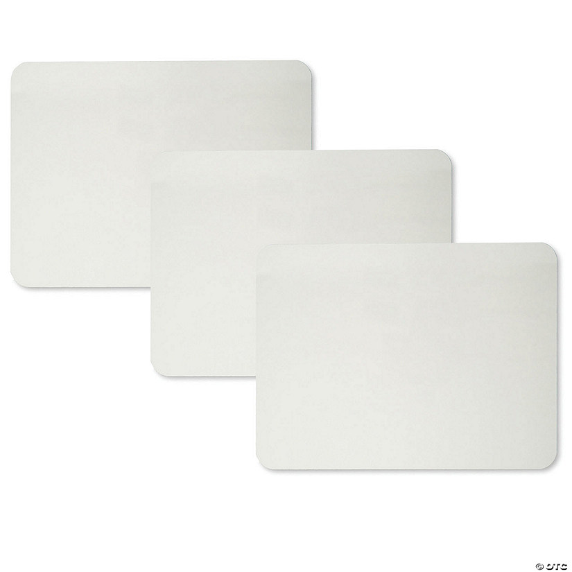 Charles Leonard Magnetic Dry Erase Board, Two Sided, Plain/Plain, 9" x 12", Pack of 3 Image