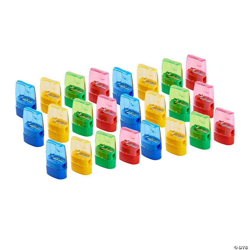 Charles Leonard Pencil Sharpener with Cone Shaped Shaving Receptacle, Assorted Colors, 24 Per Pack Image