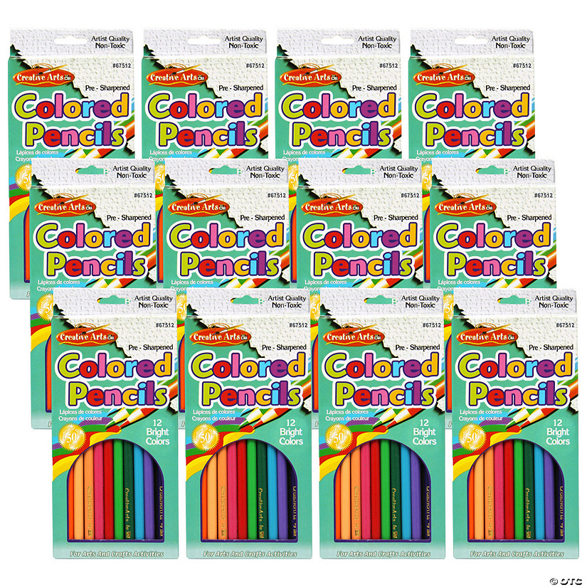 Charles Leonard Pre-Sharpened Colored Pencils, Assorted Colors, 7 Inches, 12 Per Set, 12 Sets Image