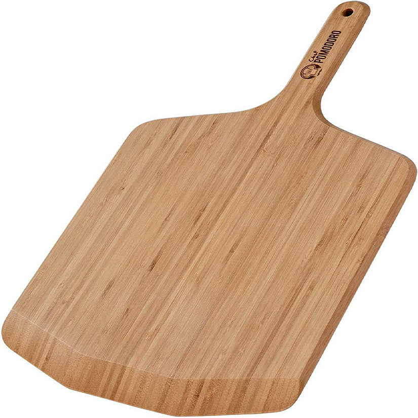 Chef Pomodoro 12-inch Bamboo Pizza Peel, Lightweight Wooden Pizza Paddle and Serving Board Image