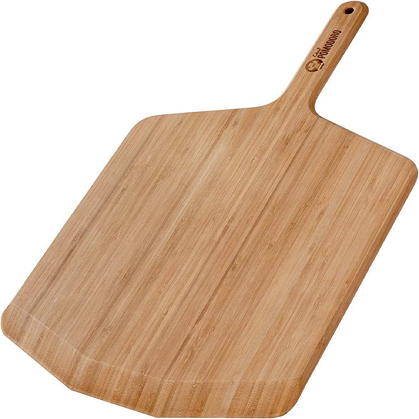Chef Pomodoro 14-inch Bamboo Pizza Peel, Lightweight Wooden Pizza Paddle and Serving Board Image