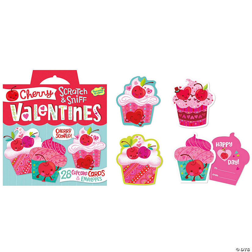 Cherry Cupcake Scratch & Sniff Super Fun Pack Valentines Image